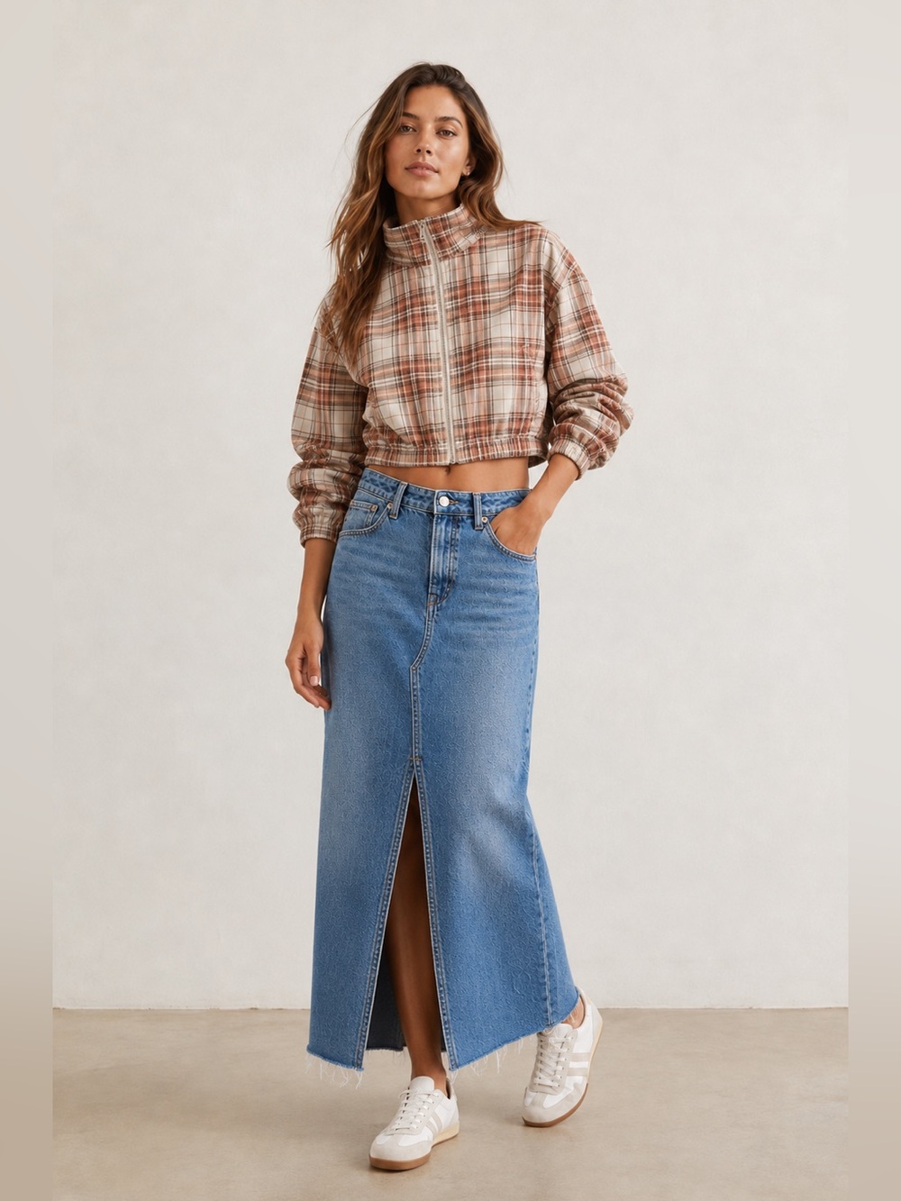 American Eagle denim maxi skirt size 8